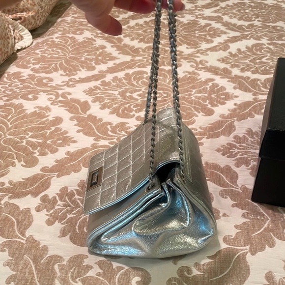 Chanel Silver Metallic Square Quilt Reissue Accordion Flap Bag - Picture 7 of 8